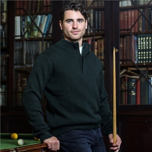 KR3 12668 HARDFORD HALF ZIP GREEN MELANGE
