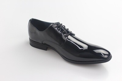 GOOR 190 PLAIN GIBSON TIE SHOE BLACK PATENT PU