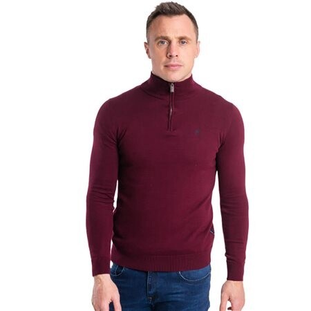 PETERSHAM 1/4 ZIP CABERNET .