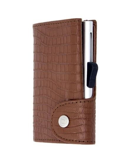 RFID SECURE WALLET, CS CLASSIC LEATHER CROCCO BROWN