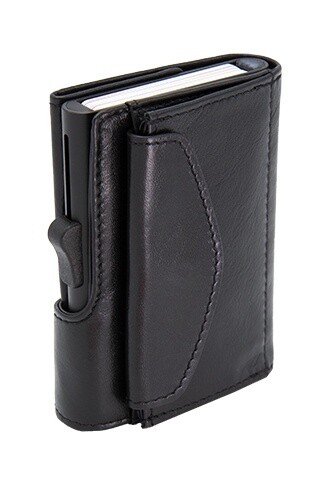 RFID SECURE WALLET, CS CLASSIC LEATHER XL WITH COIN HOLDER NERO XL COIN