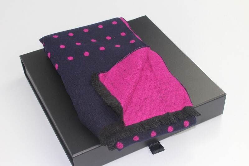 SWOLE PANDA SCARF SP746 NAVY/PINK SPOT BAMBOO SCARF