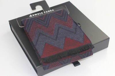 SWOLE PANDA SCARF SP729 RED/BLUE ZIGZAG BAMBOO SCARF