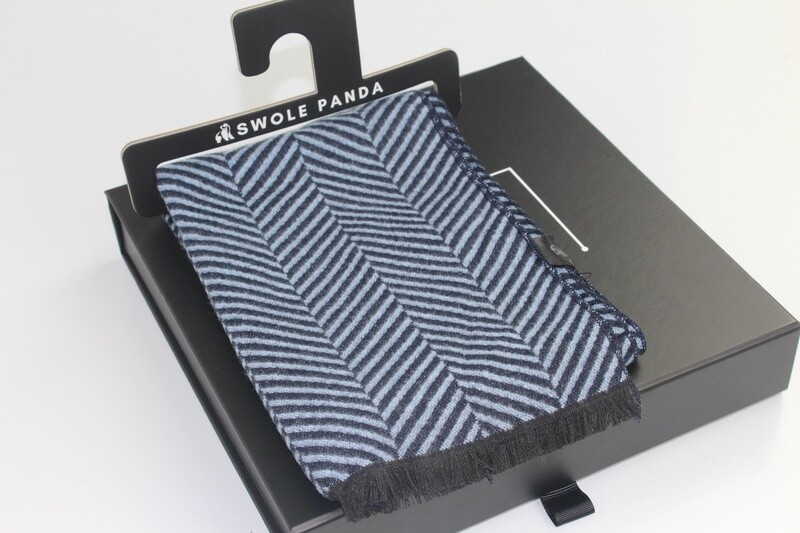 SWOLE PANDA SCARF SP751 LIGHT BLUE HERRINGBONE SCARF