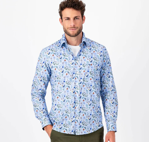 1309 5003 FYNCH HATTON PREMIUM PRINT SHIRT COL 603