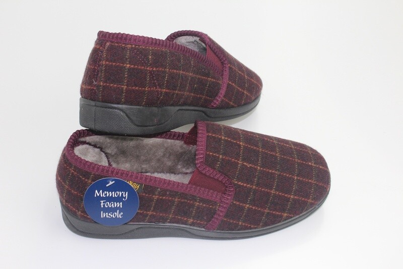 PHILIP SLIPPER CHECK COL WINE