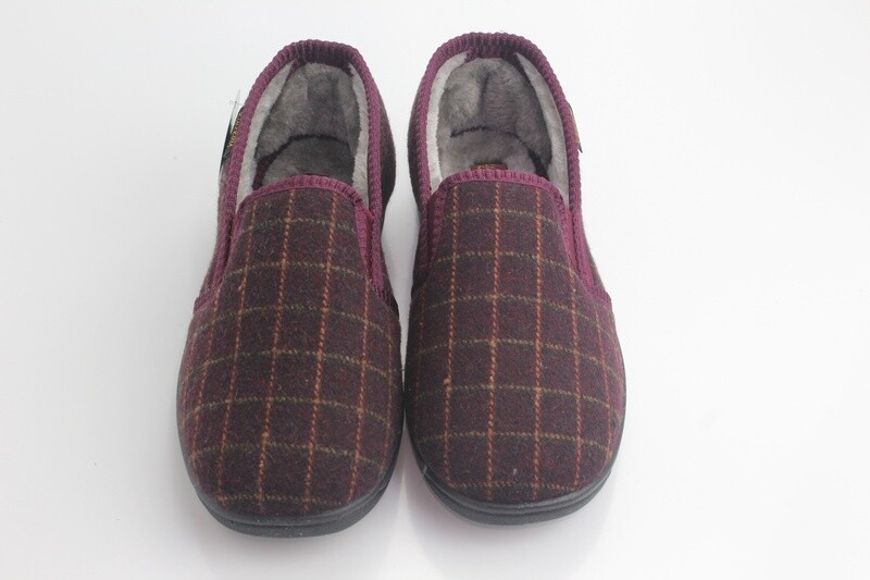 PHILIP SLIPPER CHECK COL WINE
