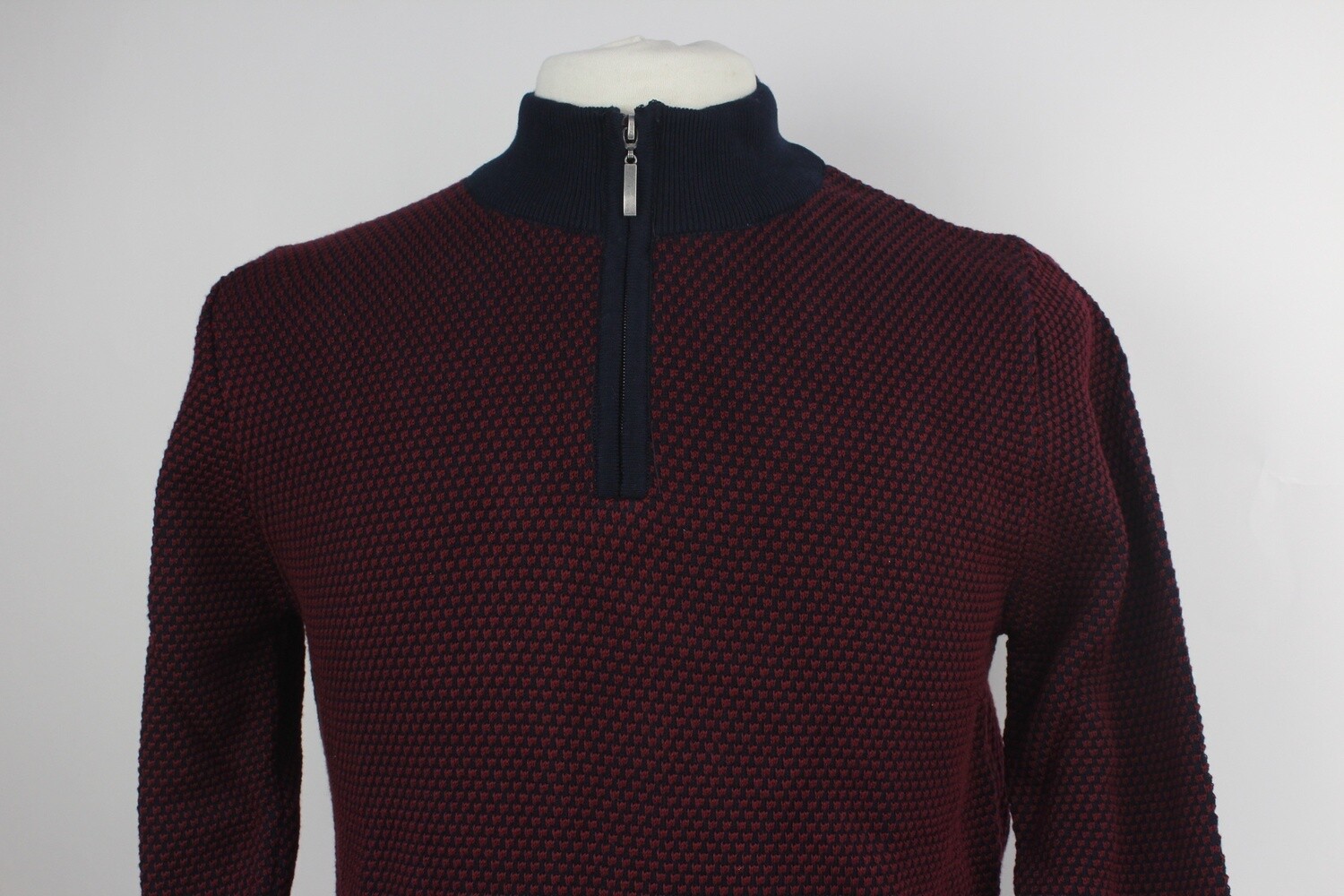 SWKW5135 PEGASIN TU 1/4 ZIP 2 TONE NAVY/BURGUNDY