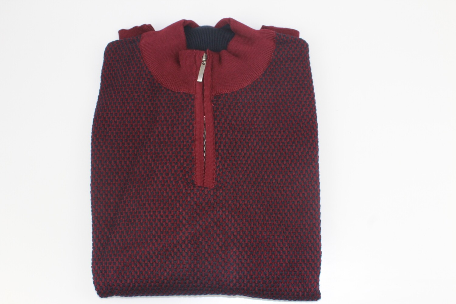 SWKW5135 PEGASIN TU 1/4 ZIP 2 TONE LT BURGUNDY/NAVY