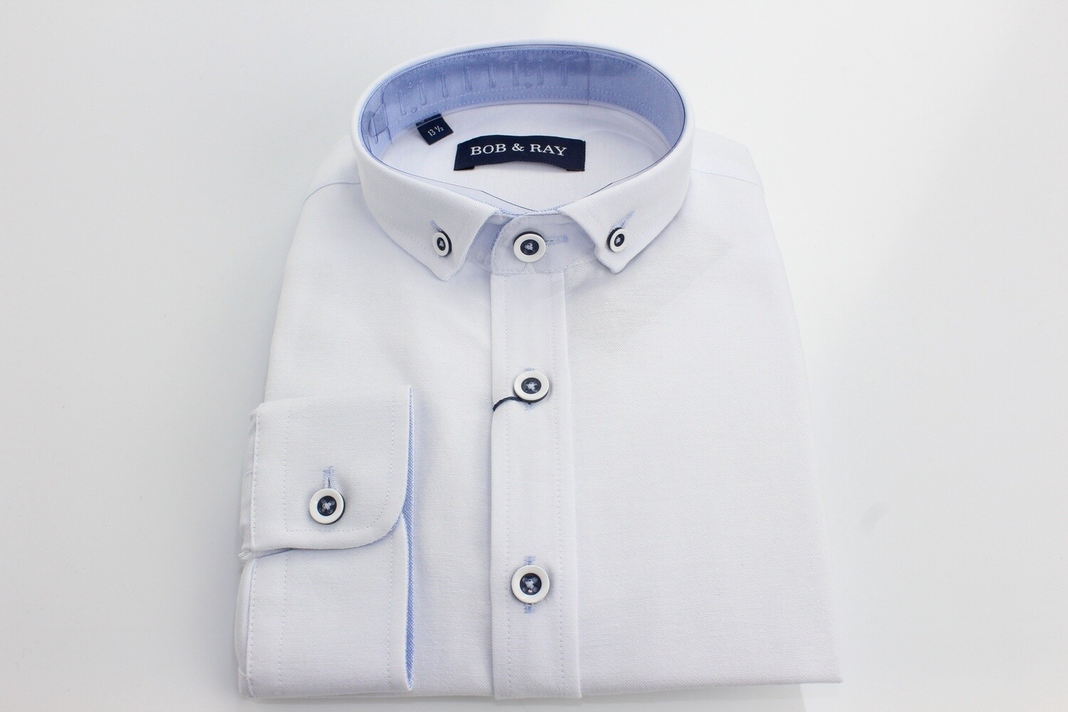 BR001 BOB &amp; RAY BOYS OXFORD SHIRT WHITE