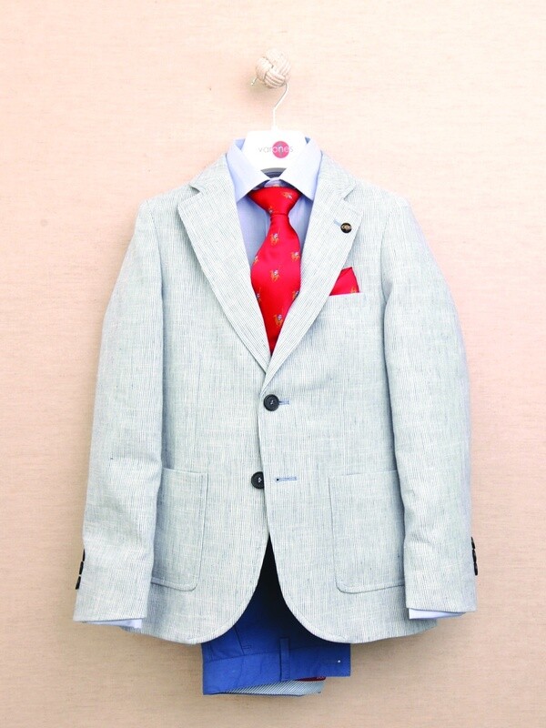 VARONES JACKET 10 04086 AMERICANA  LINO RAYAS 02 CELESTE