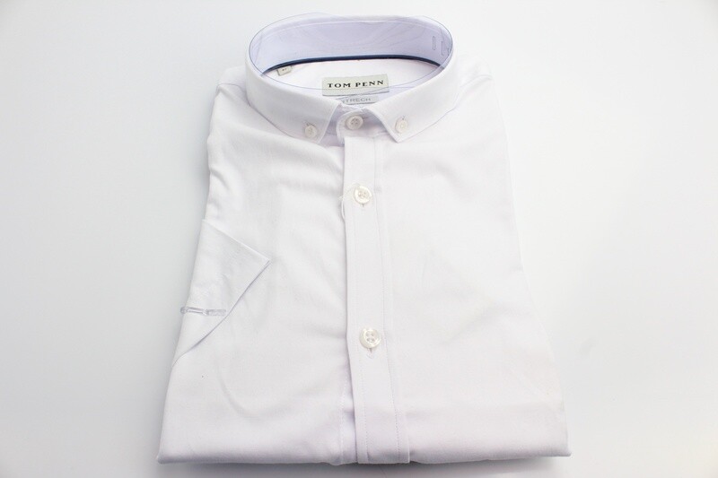 TOM PENN SHORT SLEEVE STRETCH TP833 WHITE
