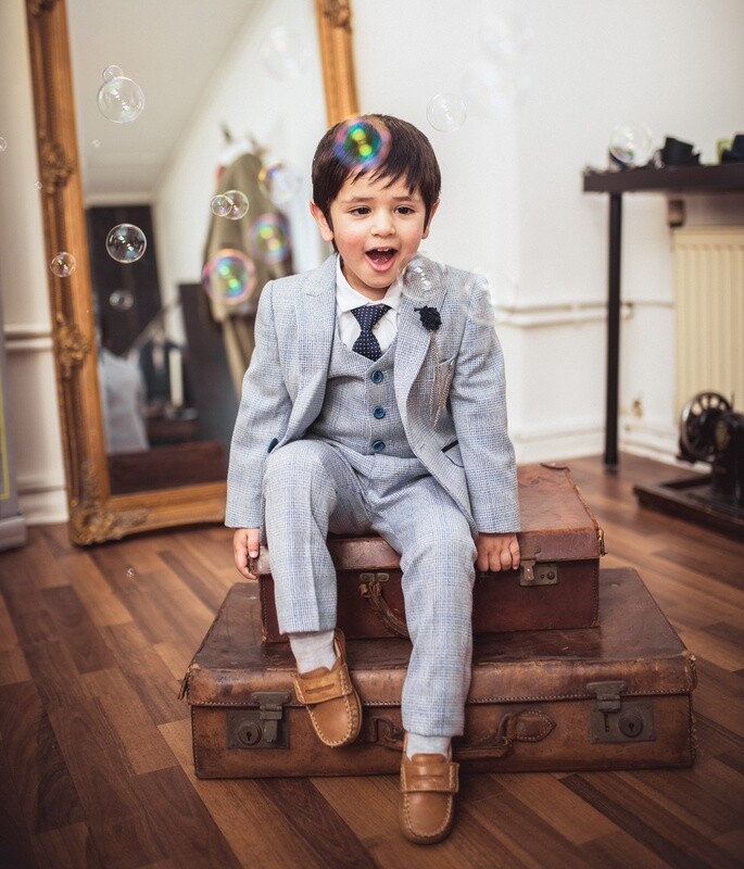 BOYS CARDI SUITS SKY
