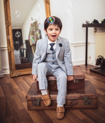 BOYS CARDI SUITS SKY
