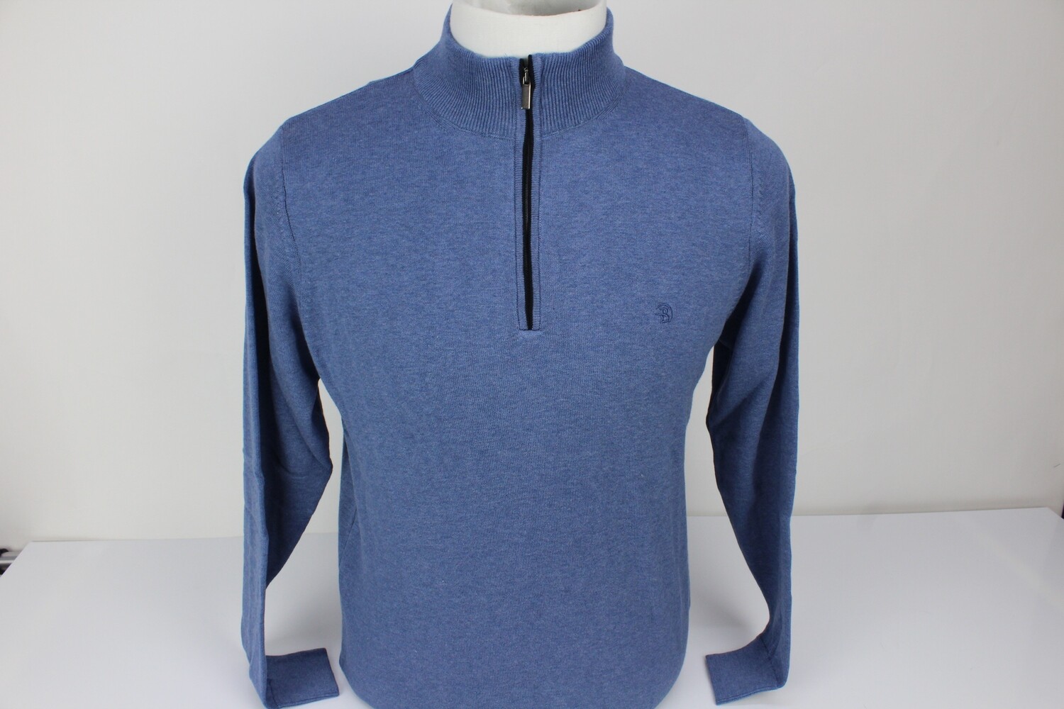 BENETTI 1/4 ZIP KNITWEAR SMOKE