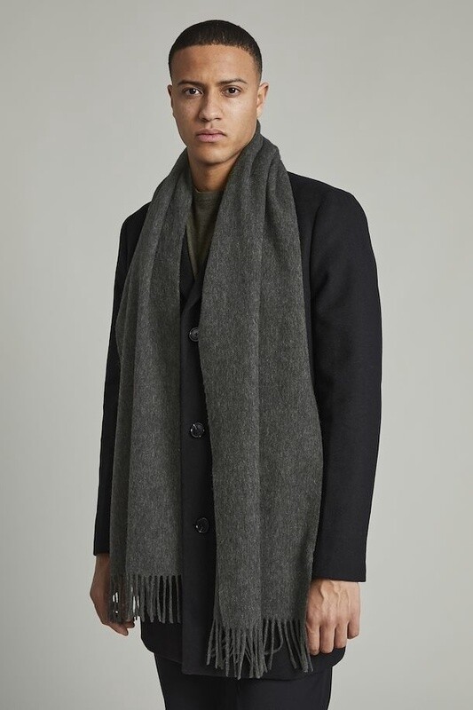 30204996 1 MAWOLAN 100% WOOL SCARF 300270 DARK GREY MELANGE