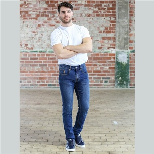 KR4 01B894 SIMON SLIM JEAN MID BLUE