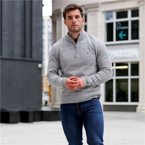 KR5 19632 NICKY HALF ZIP GREY MELANGE