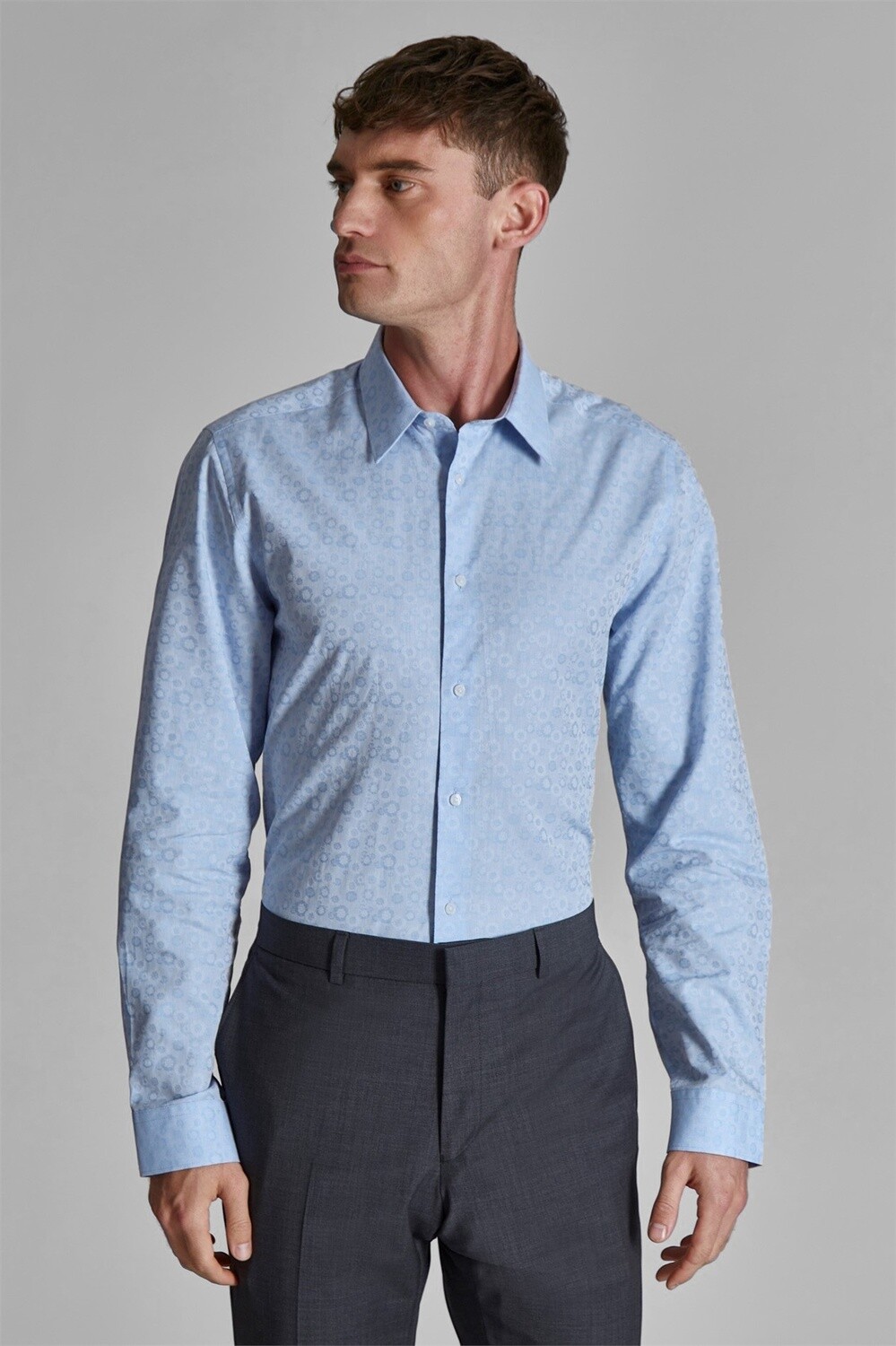 TED BAKER SHIRT TB348S/100 FARA BLUE FLOWER JACQ