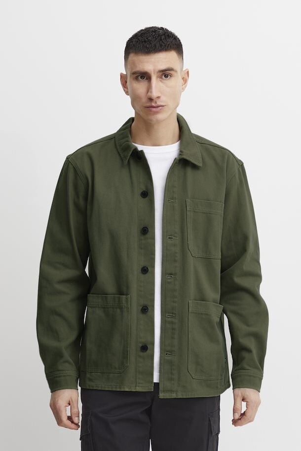 21106230 SDVAND OVERSHIRT WASHED TWILL 190315 BLACK FOREST