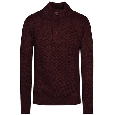 KR3 12038 HARDFORD HALF ZIP BURGUNDY MELANGE
