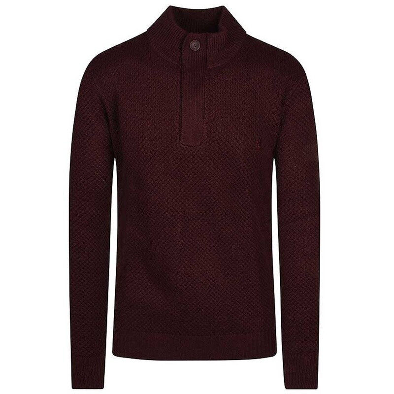 KR3 12038 HARDFORD HALF ZIP BURGUNDY MELANGE