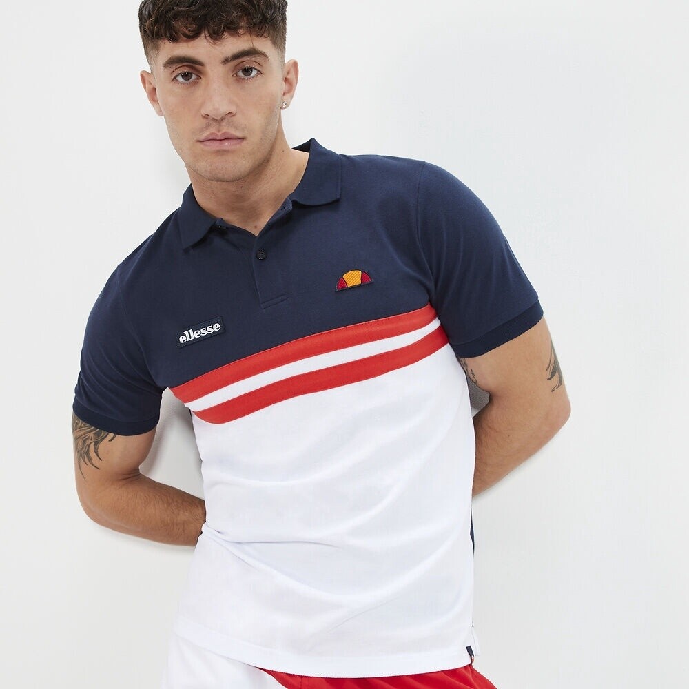 SHR16895 MUCCIO ADULT POLO RED/NAVY/WHITE