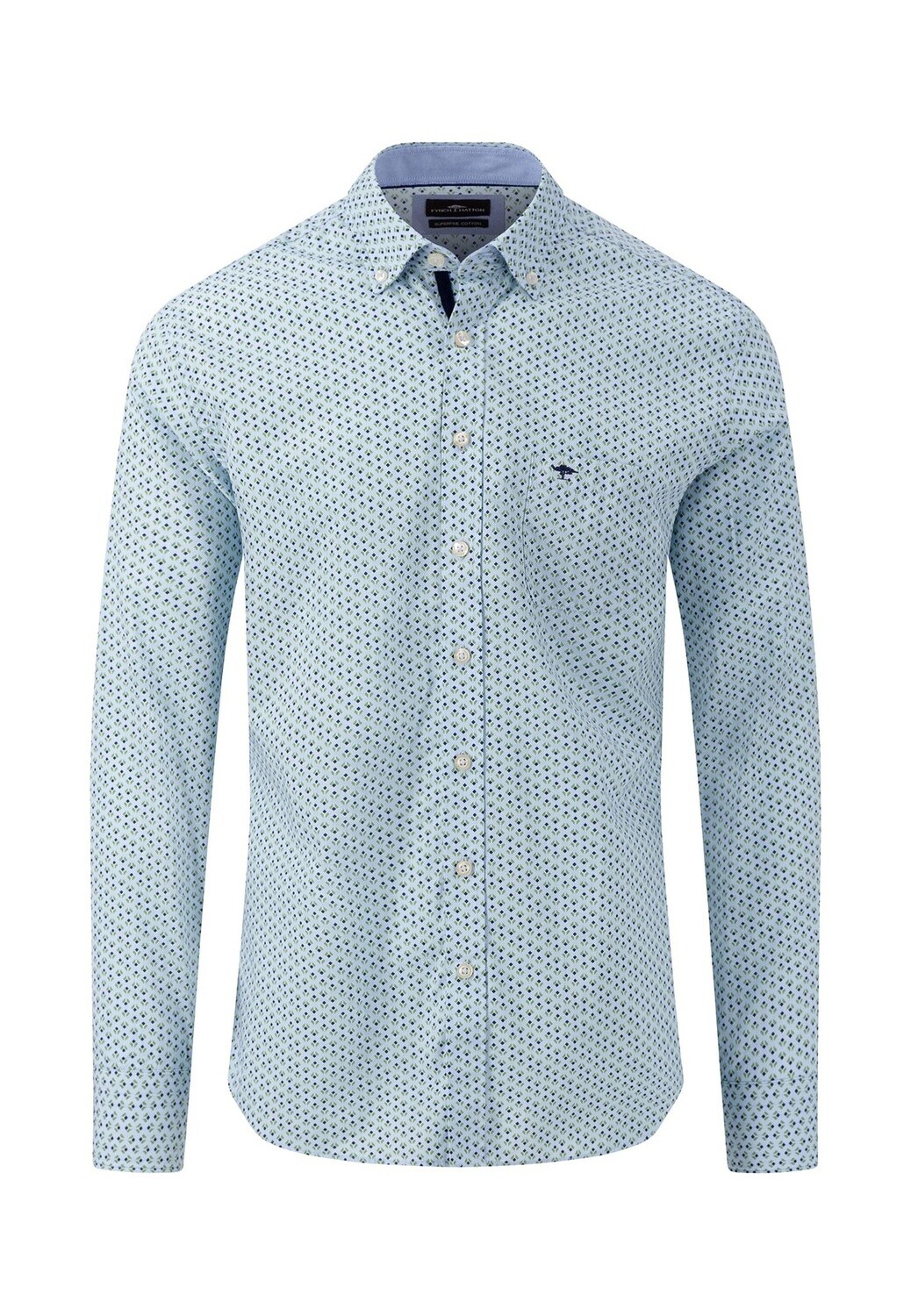1413 8150 FYNCH HATTON SHIRT COLOURFUL GRAPHICS COL 711 LEAF GREEN