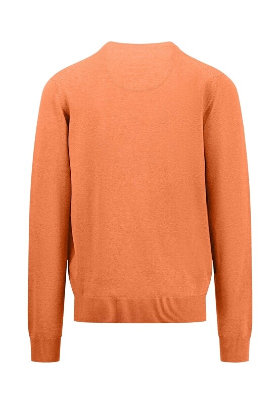 1413 211 FYNCH HATTON V NECK KNIT COL 207 PAPAYA