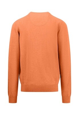 1413 211 FYNCH HATTON V NECK KNIT COL 207 PAPAYA