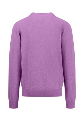 1413 211 FYNCH HATTON V NECK KNIT COL 404 DUSTY LAVENDER