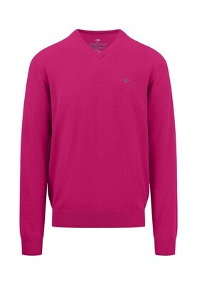 1413 211 FYNCH HATTON V NECK KNIT COL 456 MALAGA