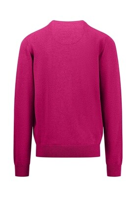 1413 211 FYNCH HATTON V NECK KNIT COL 456 MALAGA