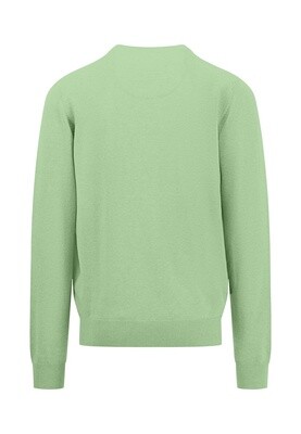 1413 211 FYNCH HATTON V NECK KNIT COL 715 SOFT GREEN