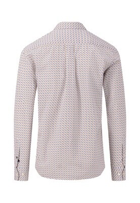 1413 8140 FYNCH HATTON COLOURED LEAVES SHIRT COL 361 ORIENT RED