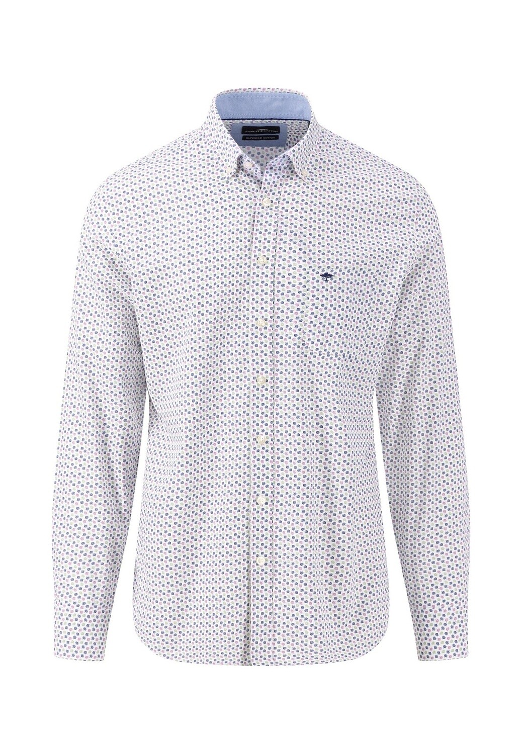 1413 8140 FYNCH HATTON COLOURED LEAVES SHIRT COL 404 DUSTY LAVENDER