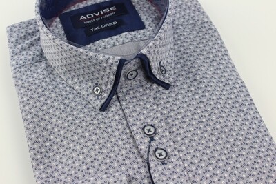 ADVISE DOUBLE COLLAR L/S SHIRT NAVY AD865