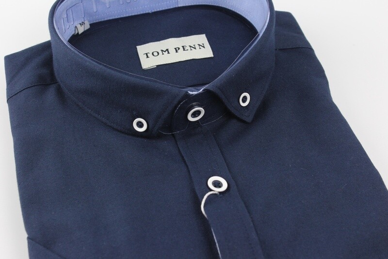 TOM PENN S/S SHIRT OXFORD NAVY TP828