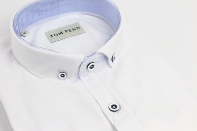 TOM PENN S/S SHIRT OXFORD WHITE TP828