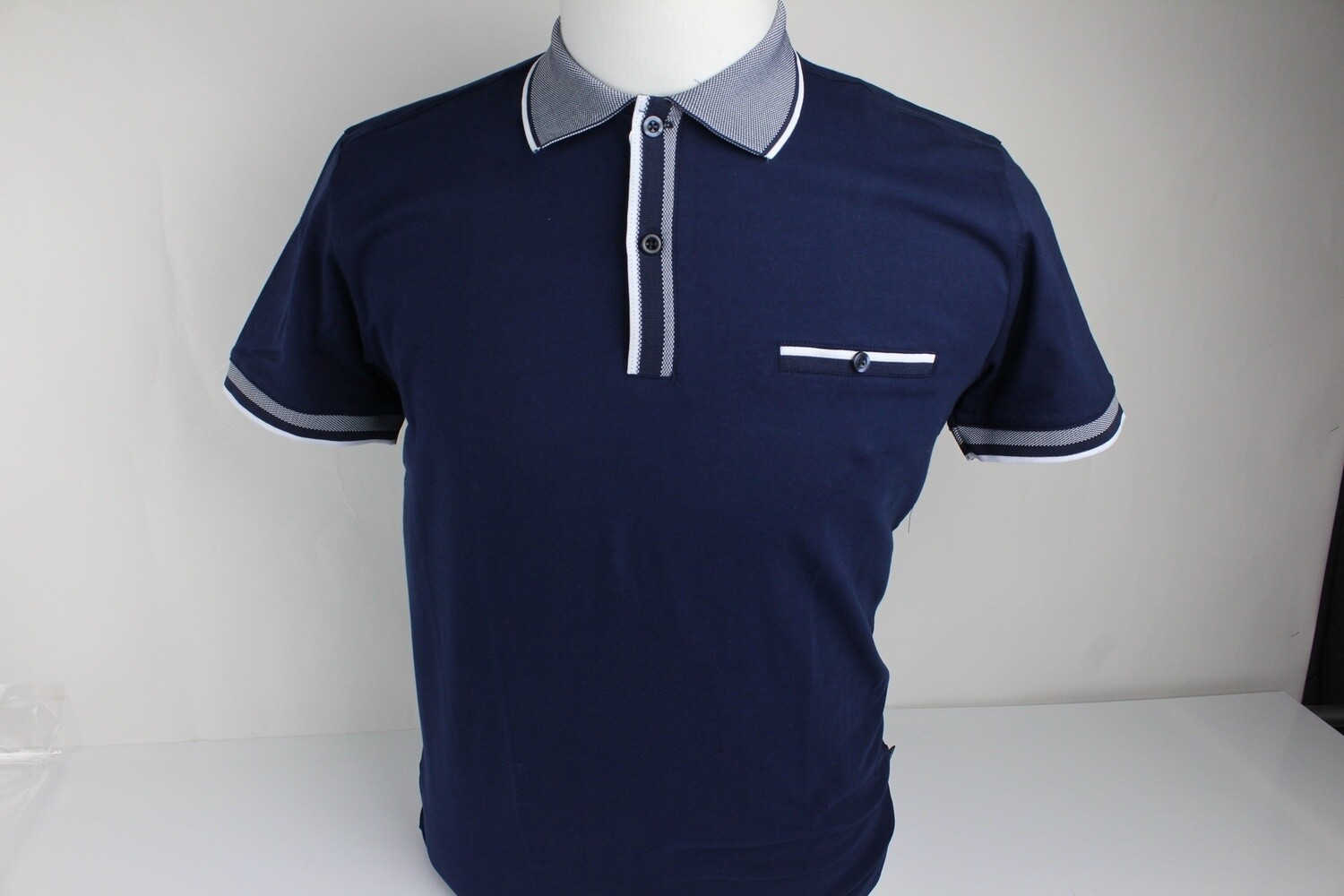 TOM PENN POLO NY/WHT TPP905