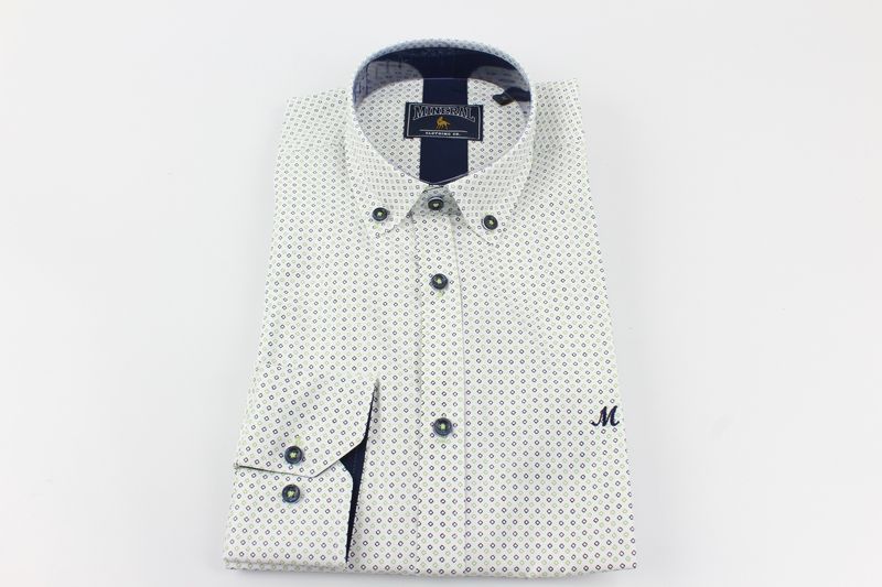 ML252236 DARVER PRINT SHIRT WHITE/SAGE