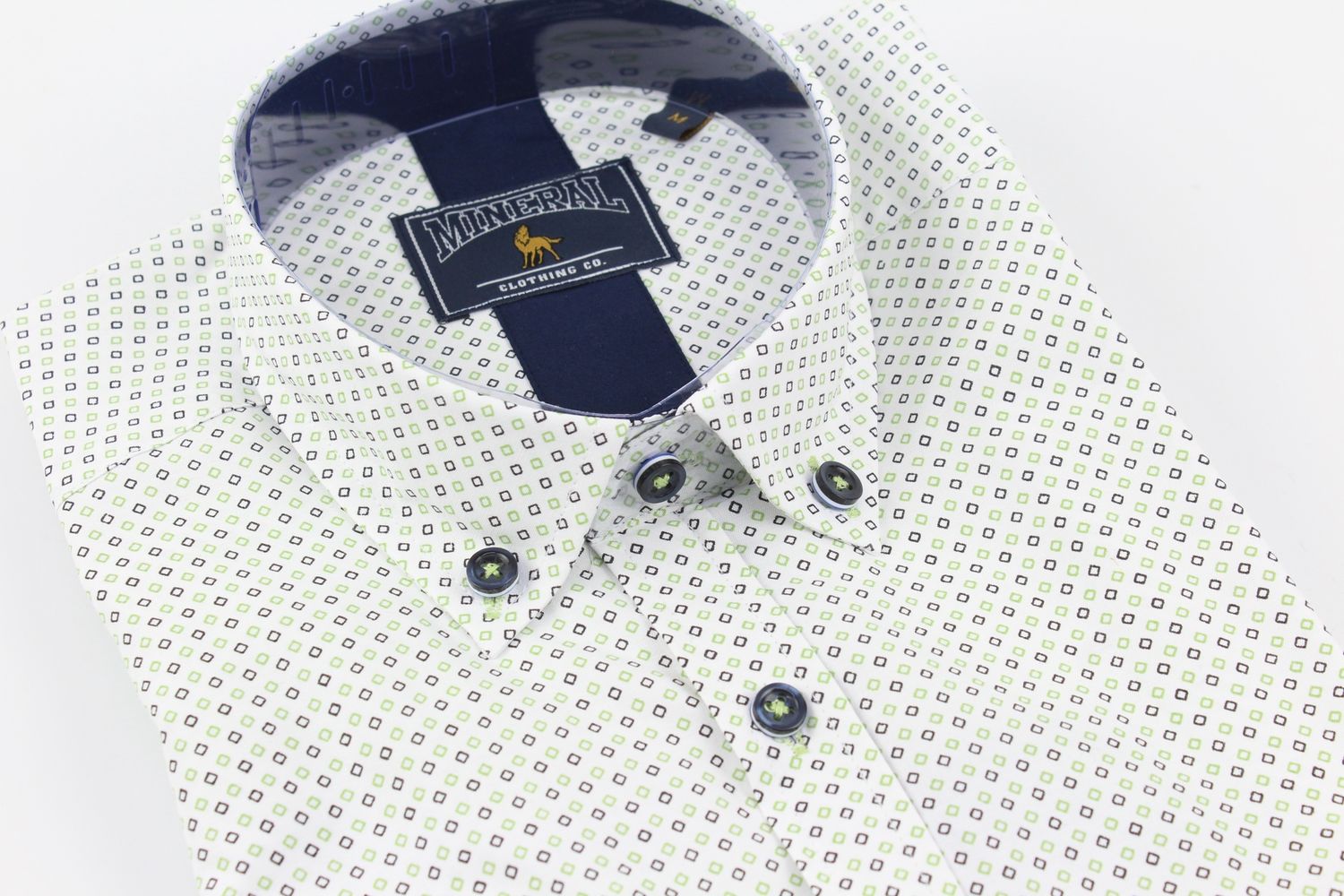 ML252236 DARVER PRINT SHIRT WHITE/SAGE