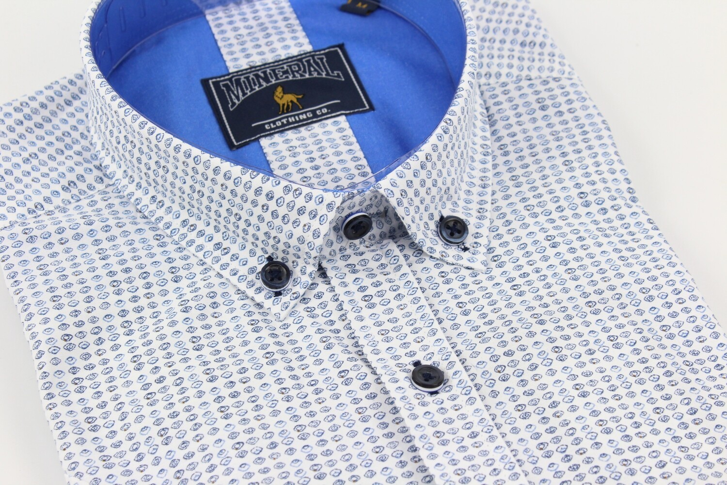 ML273133 CHAT SHORT SLEEVE SHIRT WHITE/BLUE