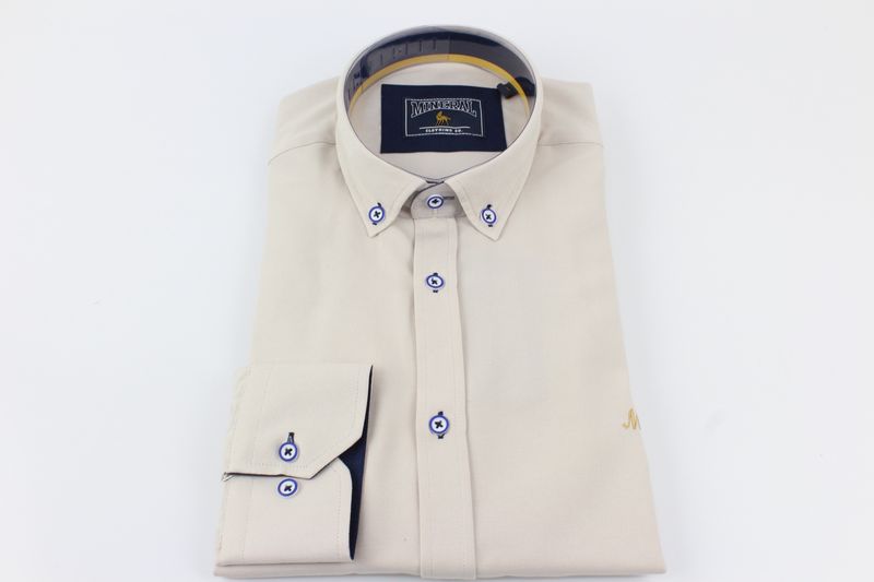 ML251114 LOLLAND OXFORD L/S SHIRT STONE