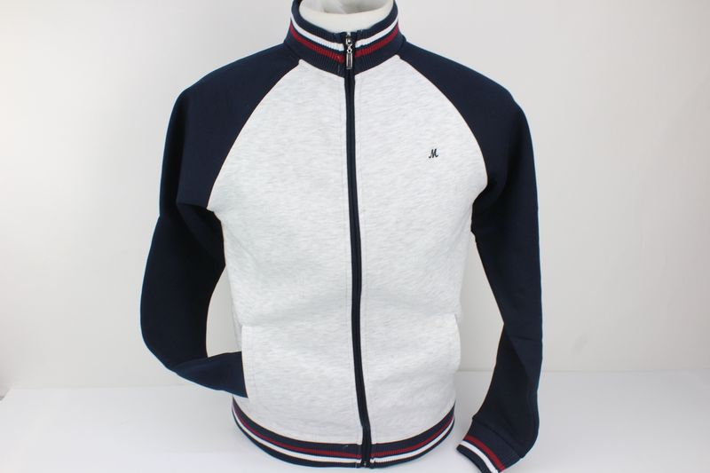 ML301580 GRANGE FULL ZIP RAGLAN JKT SNOW MARL/NAVY