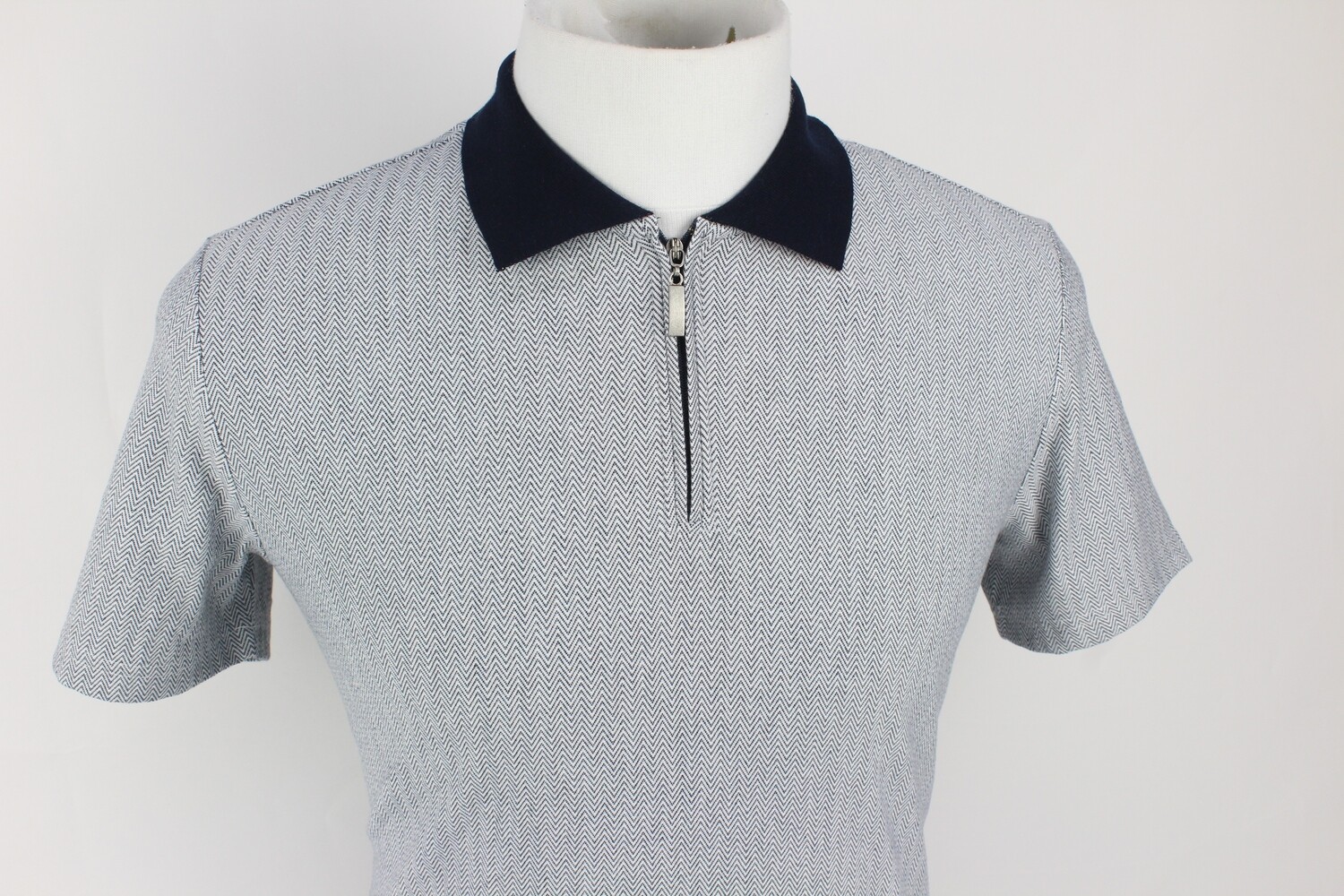 SJ5676 GUIDE SS TOP ZIP POLO NAVY