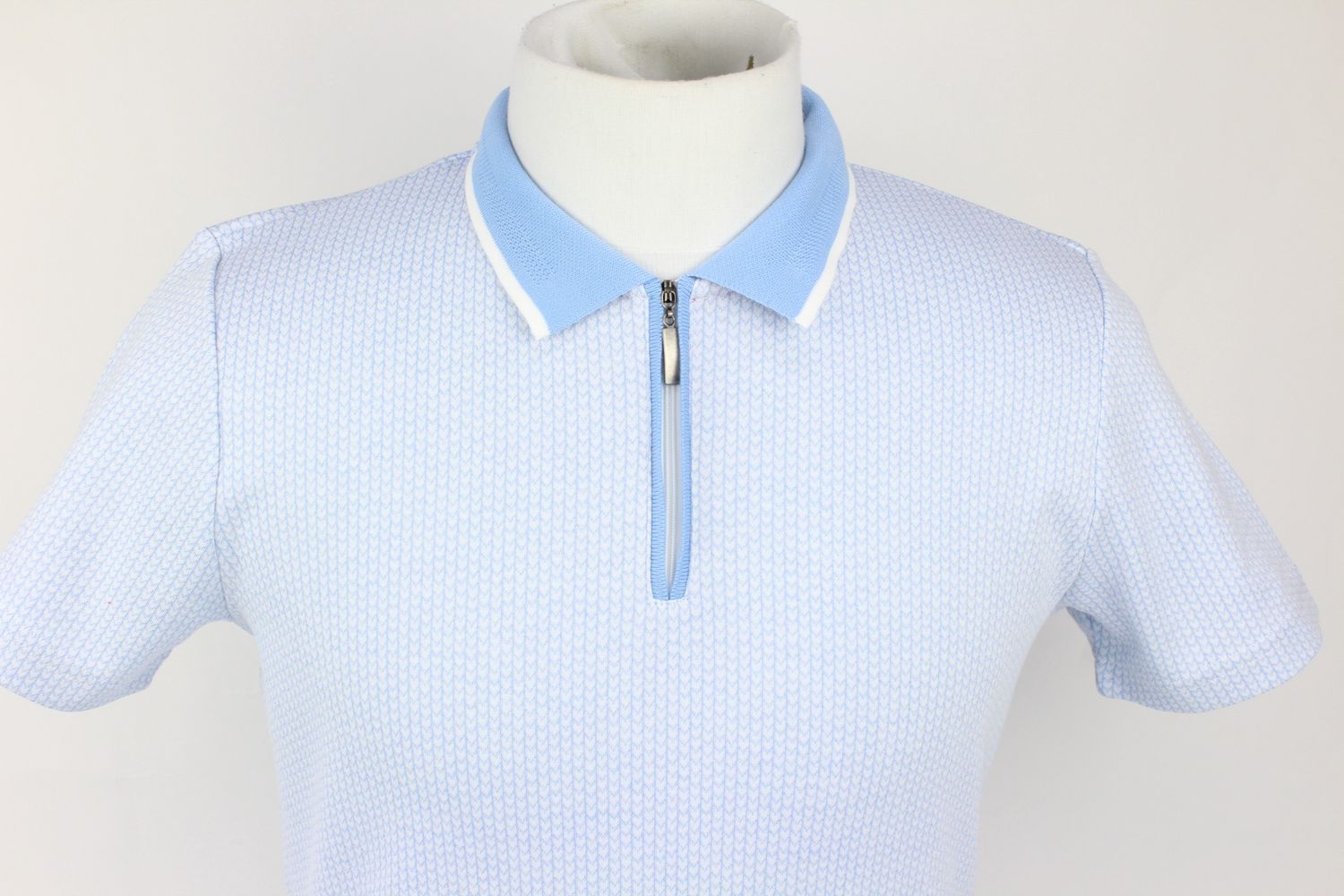 SJ5706 GUIDE SS TOP ZIP POLO SKY/WHITE