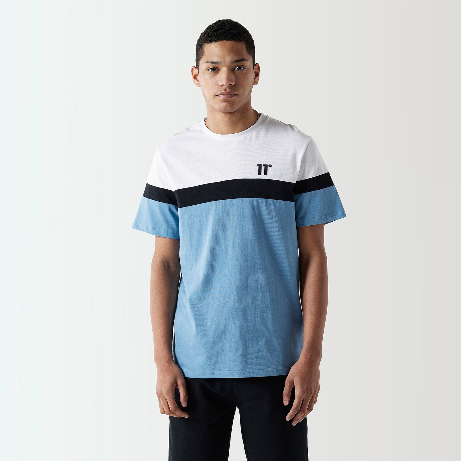 TRIPLE PANEL TEE SHIRT SHADOW BLUE/WHITE BLACK