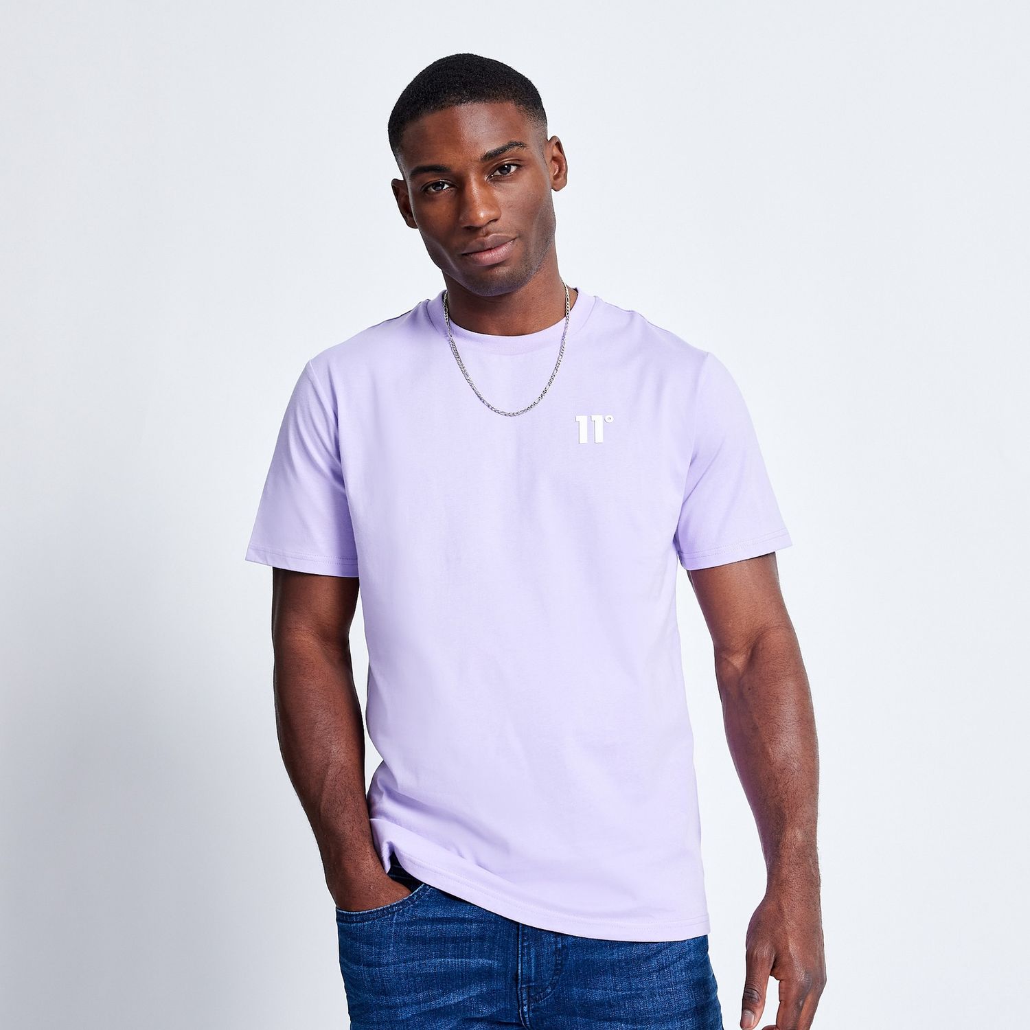 11D3185 1113 11 DEGREES CORE T SHIRT LIGHT LAVENDER