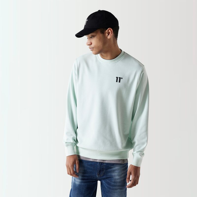 11D3190 452 11 DEGREES CORE SWEATSHIRT GLACIER GREEN